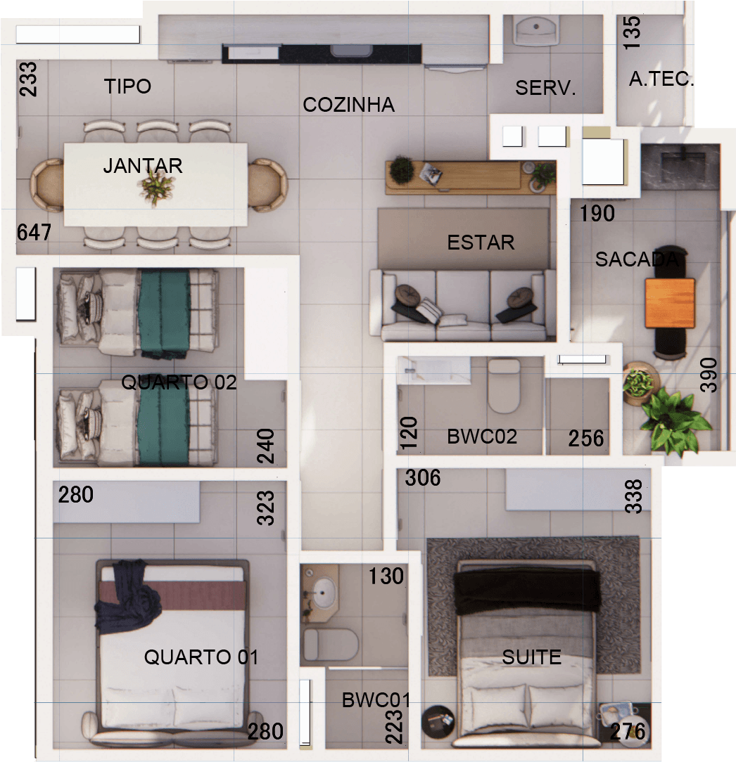 PLANTA HUMANIZADA COM COTA