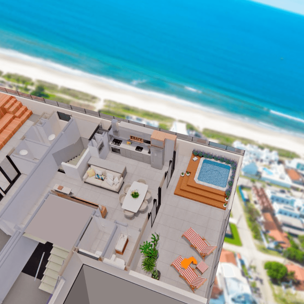 Pavimento superior (Ático) - cobertura duplex 
