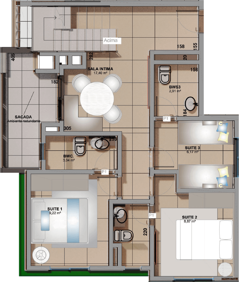 Cobertura duplex 188m²